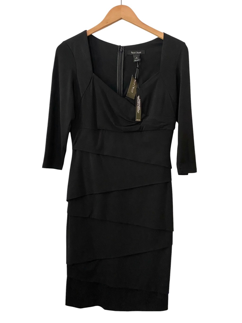 WHBM Little Black Dress w Built In Shapeware Sz 8 NWT BodyCon Cocktail Chic